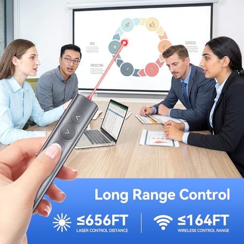 Presentation Clicker with Red Laser, Power Digital Display Presenter
