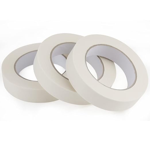 Lichamp Masking Tape 1 inch, 3 Pack General Purpose Beige White Masking Tape by Lichamp