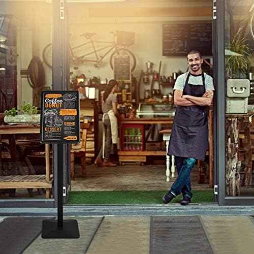 Sign Stand 11 x 17 Inch Heavy Duty Sign Holder with Base Pedestal Poster Stand Adjustable Floor Standing,Vertical and Horizontal Display for Indoor Outdoor, Black