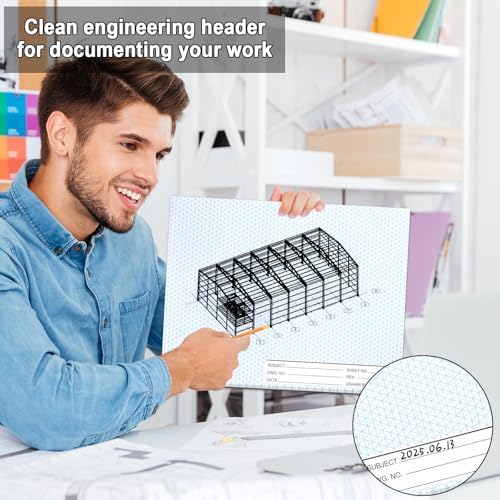 1 Pack 50 Sheets 8.5" x 11" Isometric Graph Paper Pad Landscape for 3D