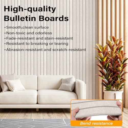 Felt Bulletin Board,47.2"x35.4" 12 Pack Cork Board Alternative-Oatmeal