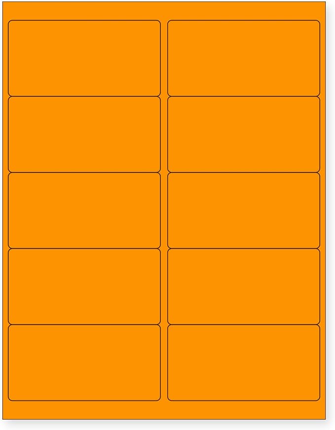 NextDayLabels - 8-1/2 x 11 Neon Color High Light Fluorescent Labels by NextDayLabels