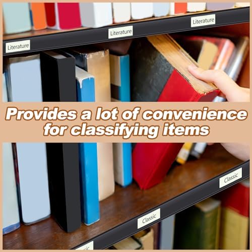 Spiareal 50 Pcs Shelf Label Holders Adhesive Price Tag Strips, Black