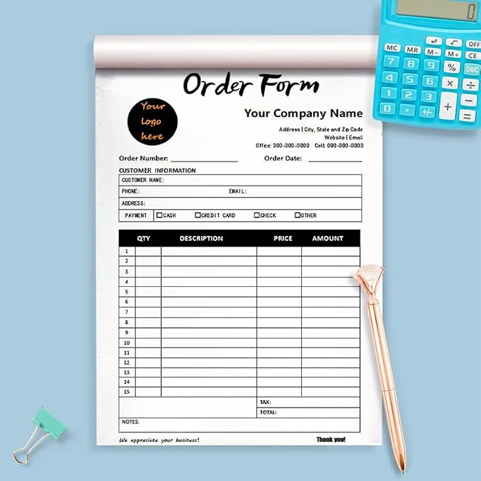 Personalized Invoice Book Custom 2 Part/3 Part Receipt Book Quote Estimate - Image 6