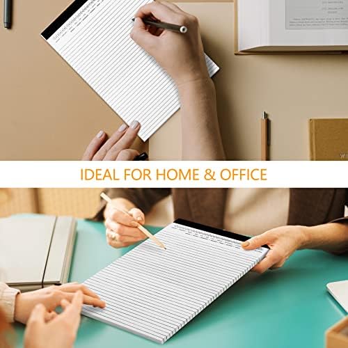 6 Pack Legal Pads 8.5" x 11" Note Pads with Date on Top, 50 Sheets Lined Paper Writing Pads, Narrow Ruled White Notepad Notebook for Office Business School College Supplies