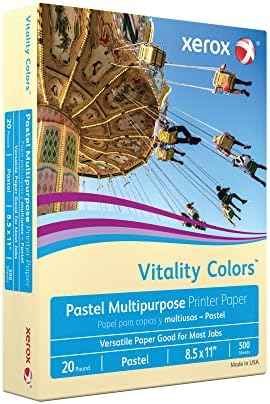Xerox® Vitality Colors™ Multipurpose Printer Paper, Letter Paper Size, 20 Lb, 30% Recycled, Ivory, Ream Of 500 Sheets