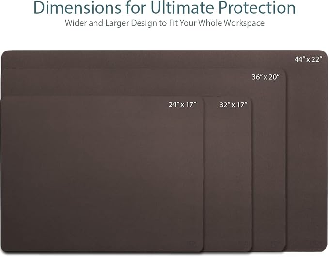 Vine Creations Leather Desk Mat 24" x 17", Desk Protector Mat, PU Leather Desk - Image 2