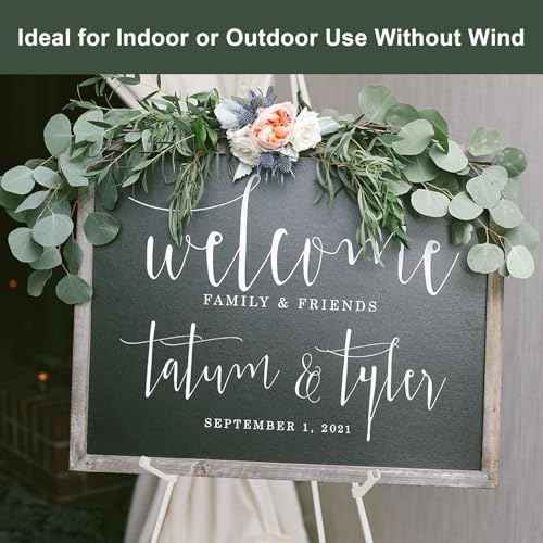 DANMO Easel Stand for Wedding Sign Poster 63'' Instant Display Floor Adjustable Metal Art Easel White
