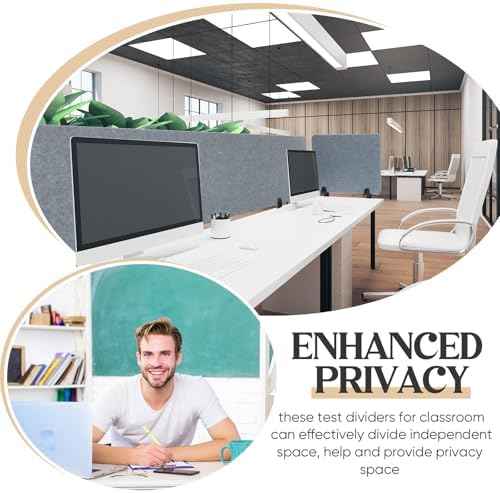 AceOrbit 3 Pcs Clamp-on Desk Divider, 1pcs-47''x 24'' and 2pcs-24''x 24'' Desk Privacy Panel Acoustic Office Partitions Cubicle Modesty Panel for Classroom Noise Reducing Visual Distractions