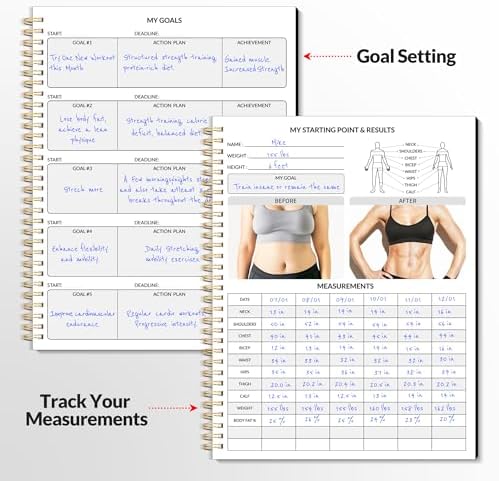 Fitness Workout Journal Planner, Exercise Log Book for Men & Women
