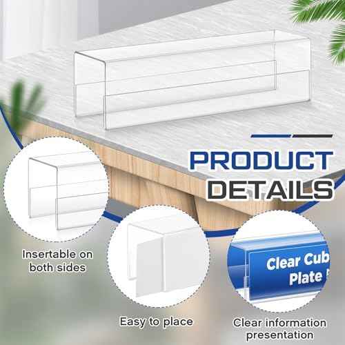 Cinnvoice 10 Pcs 2.25 Inch Cubicle Name Plate Holders Bulk Clear Double Sided Name Sign Tags for Home Library Doors Office Classroom 8.5 x 2.5 x 2.4 Inch