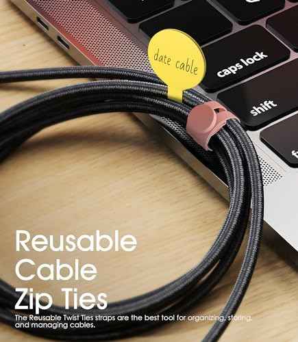 32Pcs Cable Labels and Silicone Cable Ties Set for Electronics
