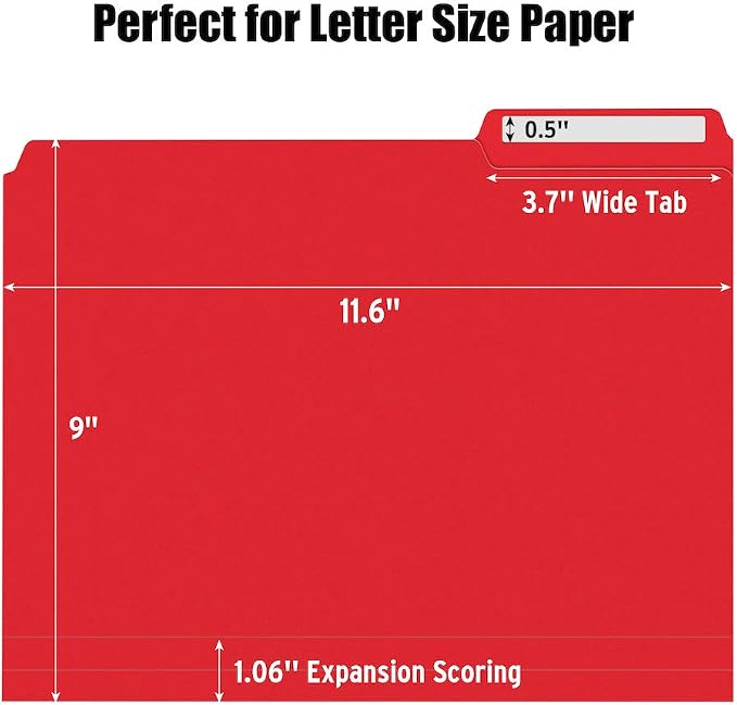 36 Pack Plastic File Folders Colored - Image 7