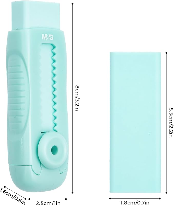M&G 4 Pcs Cute Erasers for Kids Sliding Retractable Pencil Erasers, Push Pull - Image 5