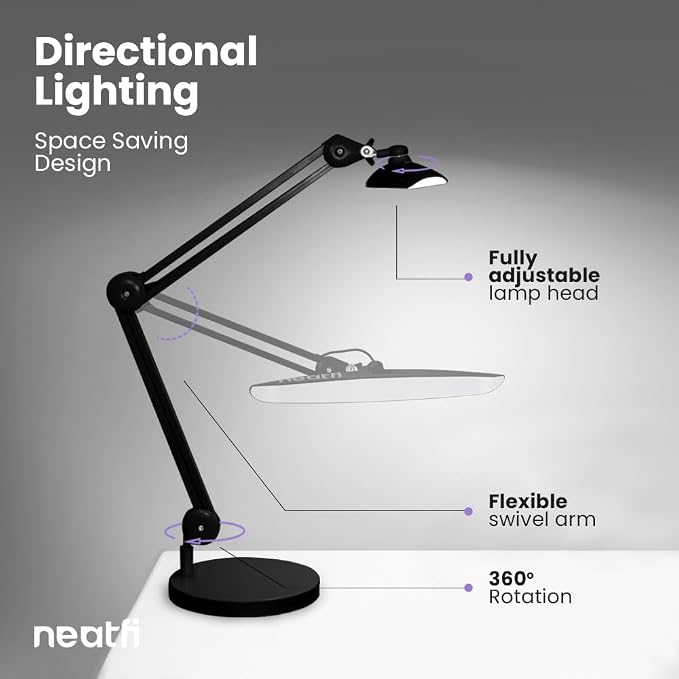 Neatfi XL 2, 200 Lumens LED Task Lamp, 4 Level Brightness, Desk Light - Image 5