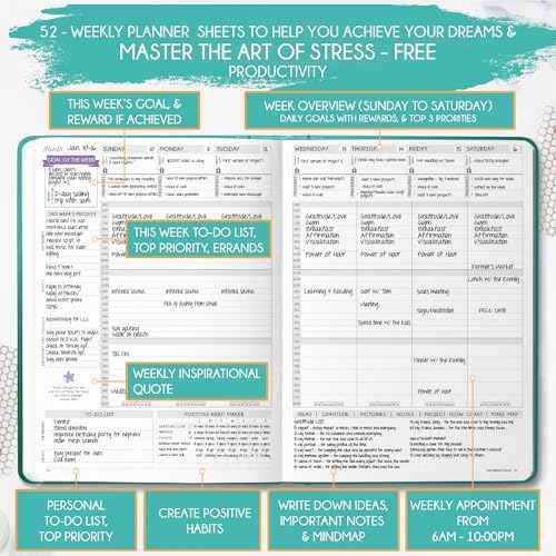 Life Planner Deluxe Undated Planner Weekly and Monthly Manifestiing Journal