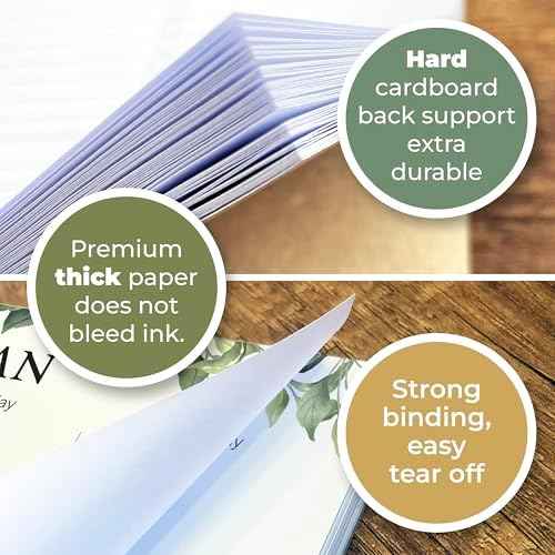 Weekly Planner Notepad, Undated Tear Off Weekly To Do List Notepad, 11.5" x 8", Eucalyptus Design on Cream Base, Premium Thick Paper and Cardboard Back Support, Desk Planner for Work, Office and Home.
