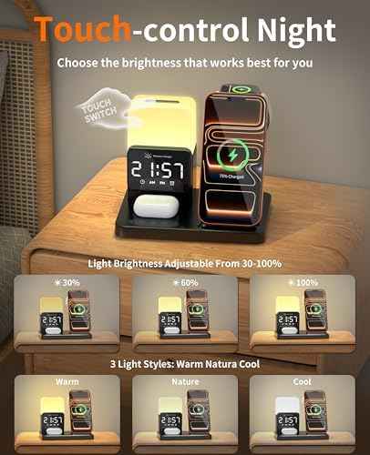 6-in-1 Wireless Charging Station,Charger Stand for Apple Devices for Gifts