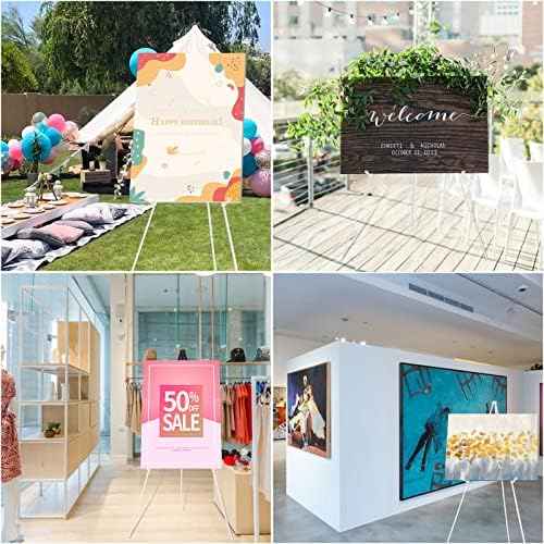 DANMO Easel Stand for Wedding Sign Poster 63'' Instant Display Floor Adjustable Metal Art Easel White