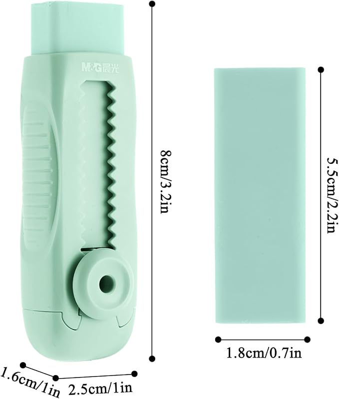M&G 4+1 Pack Rubber Erasers Sliding Retractable Eraser, Soft Cute Erasers Push - Image 2