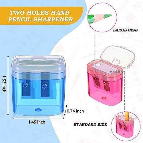 Lincia 500 Pcs Bulk Pencil Sharpeners Manual Dual Holes Handheld for Kids