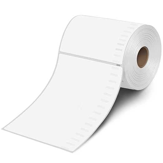 L LIKED 220 PCS 4"x6" Thermal Shipping Labels, Perforated White, Strong by LLIKED
