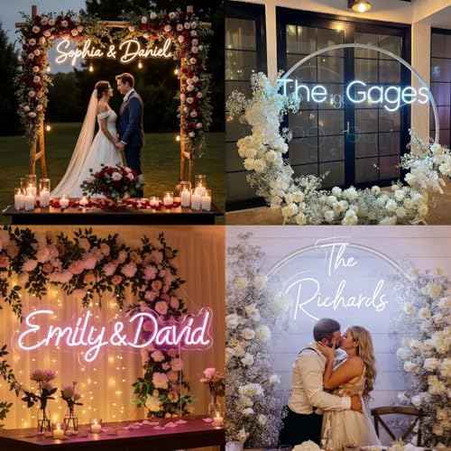 Custom Neon Signs, Personalized LED Neon Lights Name Sign Customizable for Wall Decor Kids Room Wedding Birthday Party Bedroom Bar Shop Business Logo Christmas Gift