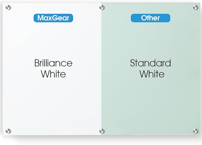 MaxGear Glass Whiteboard Tempered Magnetic Dry Erase Board 60 x 40 Inch Ultra - Image 2