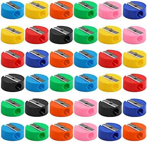 150 Mini Handheld Pencil Sharpeners in Bulk, Portable Colored Manual Sharpeners for Kids & Adults, Teacher Supplies for Classroom & School