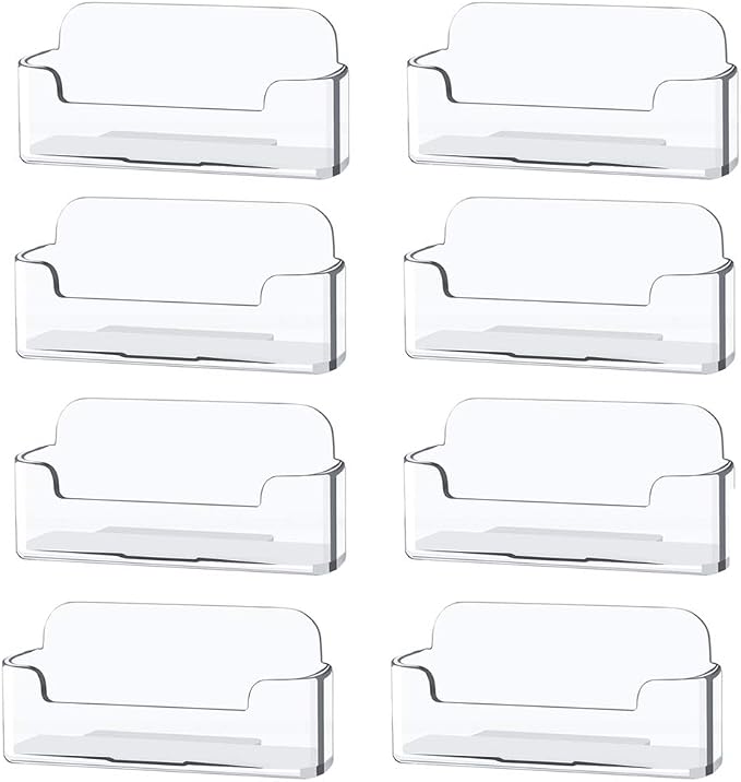 Qizpcer 8 Pack Plastic Business Card Holder by Qizpcer