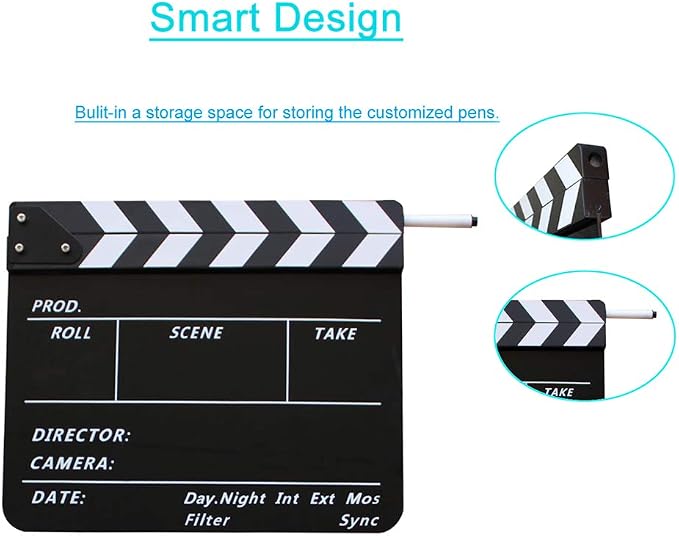 Coolbuy112 Movie Directors Clapboard, Photography Studio Video TV Acrylic - Image 3