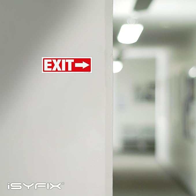 iSYFIX Exit Signs Stickers 12 Pack 12x4 Inch - Image 6