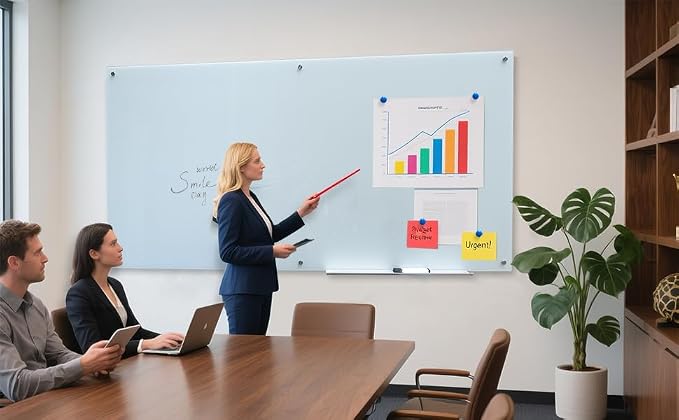 Magnetic Glass Whiteboard 36"X72" Dry Erase Board White Board Wall Mounted - Image 2