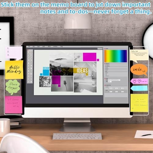 Clear Acrylic Monitor-Side Memo Boards, 2-Pack
