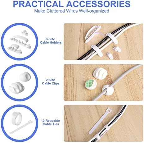 3 Pack Cable Organizer Box, Cable Management Box for Surge Protector