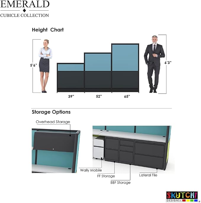 2 Person Workstation Wall Partition | Powered Cubicle Workstations | Privacy - Image 5