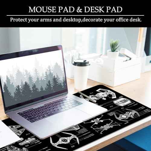 Black Gaming Mouse Pad Large Mouse Pad XL Desk Mat 31.5x11.8x0.12 inch Large Desk Pad Design Keyboard Pad (Design -6)