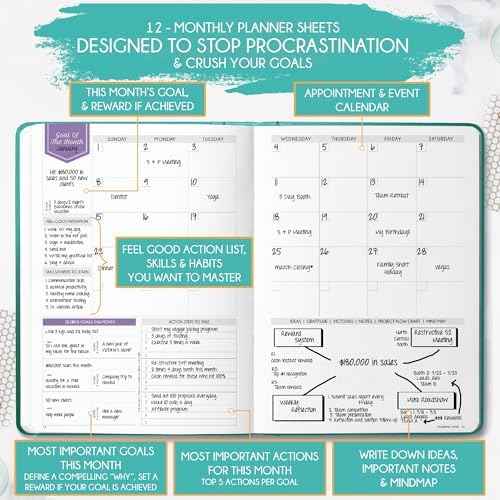 Life Planner Deluxe Undated Planner Weekly and Monthly Manifestiing Journal