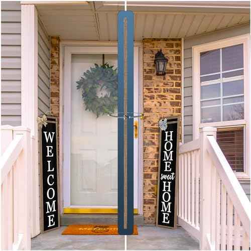 Surfapans Outdoor Welcome Sign for Front Porch 2 Sided 45"X9" Wood Black