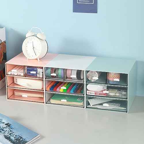 MILULUGO Makeup Organizer with 4 Drawers, Desk Organizer, Cosmetics