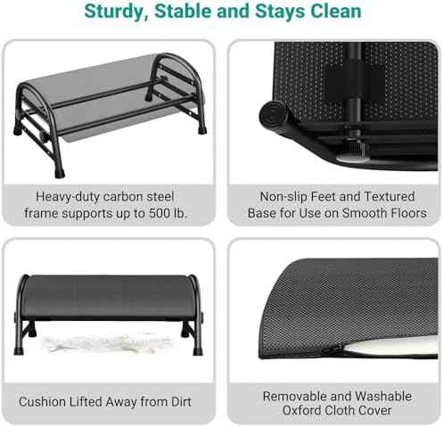 YEASHEIN Adjustable Foot Rest for Under Desk at Work, 6 Positions - Gray