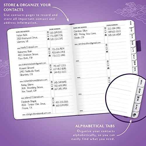 Legend Telephone Address Address Book for Seniors with Tabs, Purple