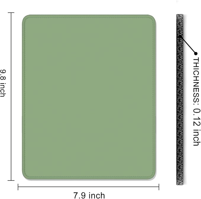 Auhoahsil Green Mouse Pad, 12 x 10 Inch Square Mousepad, 3mm Thick Rubber Mouse - Image 7