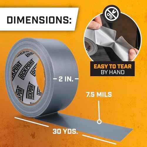Lockport 5 Pack Duct Tape Heavy Duty Waterproof, Strong Adhesive Silver Duct Tape Bulk for Indoor Outdoor Repairs, Tear by Hand - 30 Yards x 2 Inch