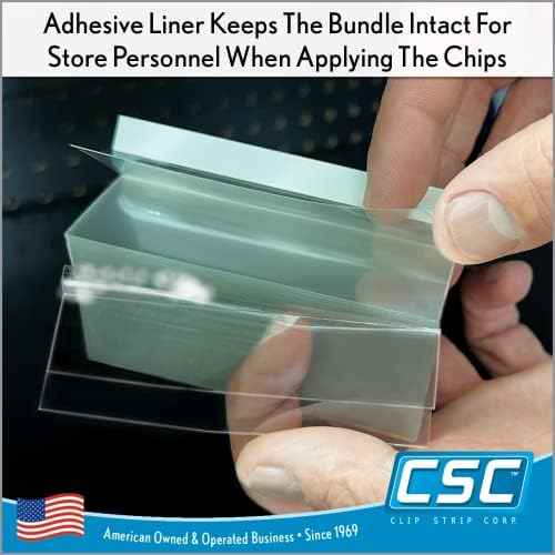 Price Data Channel Label Holder Chips, Clear Plastic Tags, 2.5" L x 1.25" H, 10 Mil Thick, Gondola Shelf Edge, Reusable, Made for Point of Purchase Shelf Molding by Clip Strip Corp.
