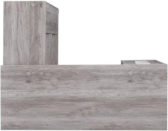 Pemberly Row L Shape Corner Storage Desk in Grey Driftwood, Letter/Legal File - Image 8