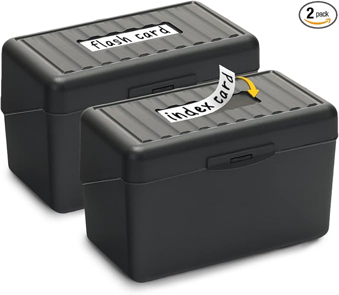 H4D Index Card Holder 3x5, Index Card Box Organizer Case, 3x5 Flash Note Card by H4D