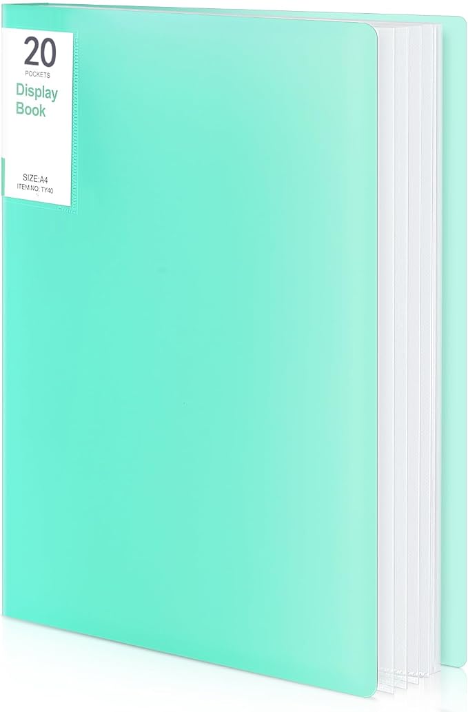 Phyxin Portfolio Binder, 20-Pocket Portfolio Folder 8.5" x 11", Displaying 40 by Phyxin