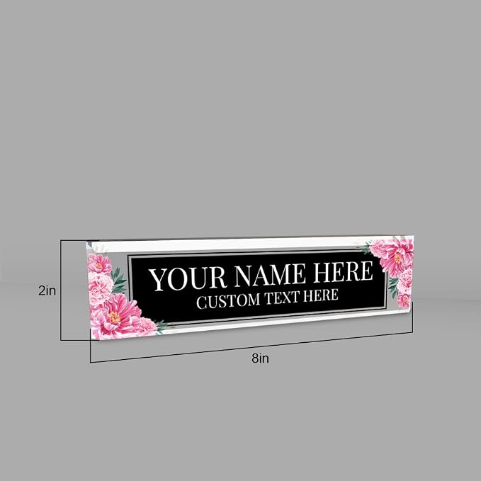 Signs ByLITA Floral Pattern Customized Nameplate | Midnight Bloom Personalized - Image 7
