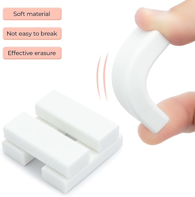M&G 4 Pack Pencil Erasers Sliding Retractable Eraser, Soft Cute Erasers Push - Image 3